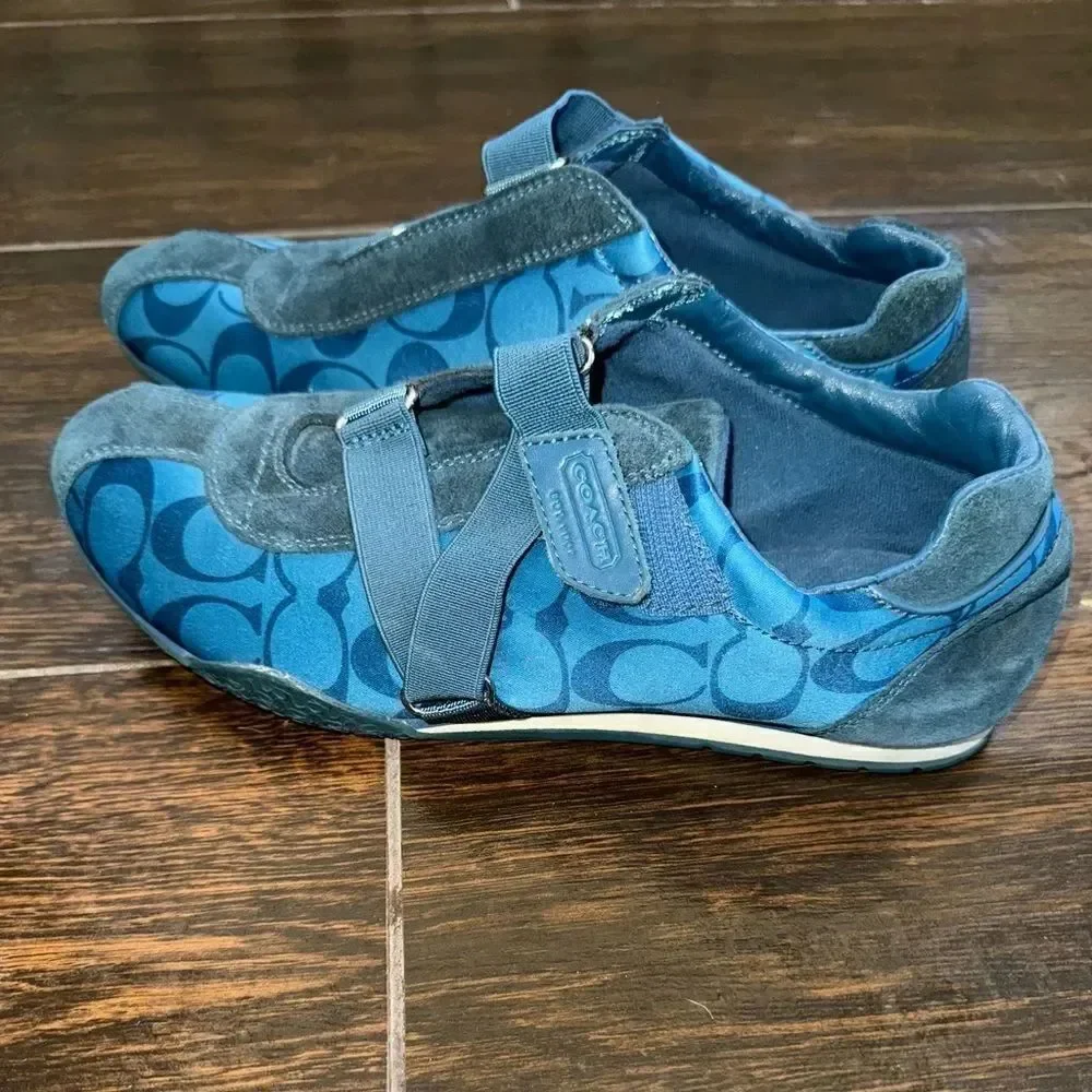 Coach Kyrie Blue Monogram Sneakers | Women’s Size 8.5